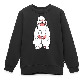 opa alt grossvater schlafanzug mantel muetze muede - Kinder Premium Organic Sweatshirt - Schwarz - Vorne - AI Model Kid Female (0cm)