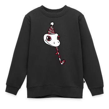 tête fete anniversaire cadeau serpent ges - Sweat Premium enfant bio - noir - Devant - AI Model Kid Female (0cm)
