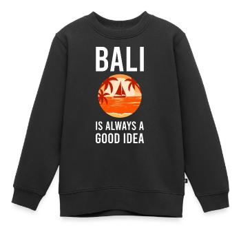 Bali - Sweat Premium enfant bio - noir - Devant - AI Model Kid Female (0cm)