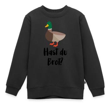 Hast du Brot? - Kinder Premium Organic Sweatshirt - Schwarz - Vorne - AI Model Kid Female (0cm)