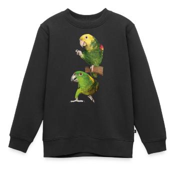 Perroquets - Sweat Premium enfant bio - noir - Devant - AI Model Kid Female (0cm)