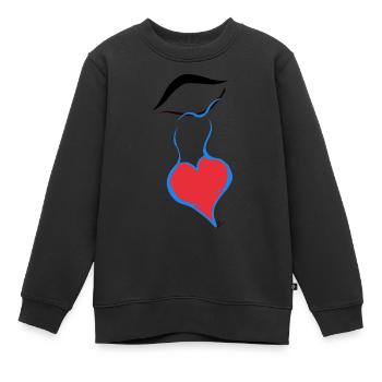 WEINEN SIE EINE LIEBE - Kinder Premium Organic Sweatshirt - Schwarz - Vorne - AI Model Kid Female (0cm)