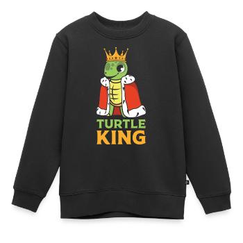 Drôle de tortue de mer Tortue de mer Eau de mer - Sweat Premium enfant bio - noir - Devant - AI Model Kid Female (0cm)