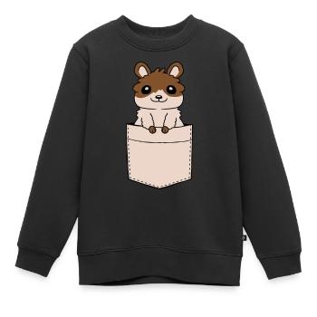 Hemdtasche Hamster unterwegs Design - Kinder Premium Organic Sweatshirt - Schwarz - Vorne - AI Model Kid Female (0cm)