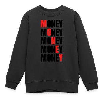 Argent - Sweat Premium enfant bio - noir - Devant - AI Model Kid Female (0cm)