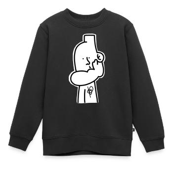 Deck oben - Kinder Premium Organic Sweatshirt - Schwarz - Vorne - AI Model Kid Female (0cm)