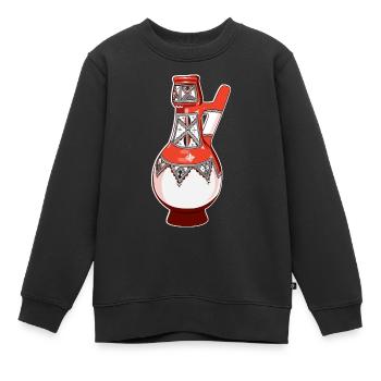 Poterie kabyle Amazigh - Sweat Premium enfant bio - noir - Devant - AI Model Kid Female (0cm)