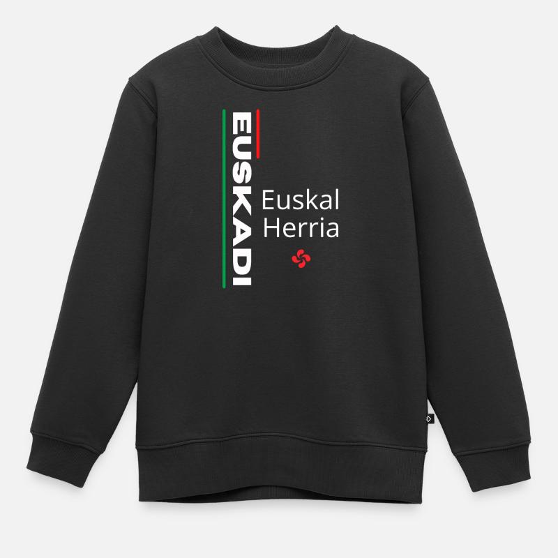 Vibrant Euskal Herria pattern design - Kids Premium Organic Sweatshirt - black