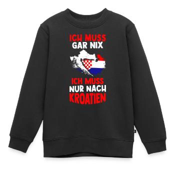 Kroatien Sommerferien Urlaub Sommerurlaub Sonne Ur - Kinder Premium Organic Sweatshirt - Schwarz - Vorne - AI Model Kid Female (0cm)