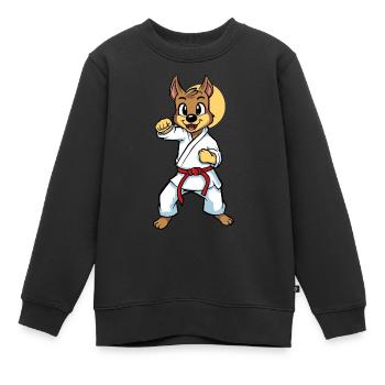 Fighting Dog - Kids Premium Organic Sweatshirt - black - Front - AI Model Kid Female (0cm)