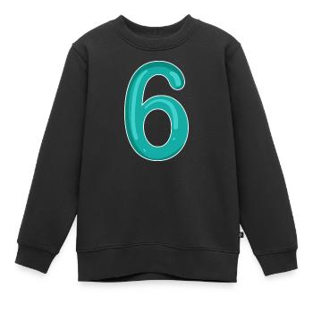 Number 6 Number - Kids Premium Organic Sweatshirt - black - Front - AI Model Kid Female (0cm)