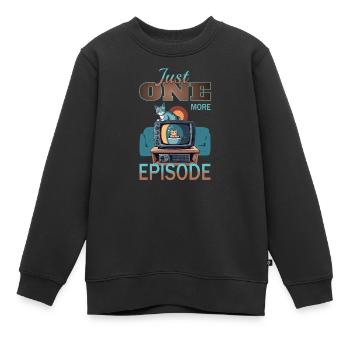 Chat dans les airs - Sweat Premium enfant bio - noir - Devant - AI Model Kid Female (0cm)