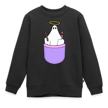 Heilige Geist Religiös Heiligenschein Tasche - Kinder Premium Organic Sweatshirt - Schwarz - Vorne - AI Model Kid Female (0cm)