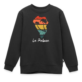 La Palma Umriss Karte Kanaren Urlaub vintage retro - Kinder Premium Organic Sweatshirt - Schwarz - Vorne - AI Model Kid Female (0cm)