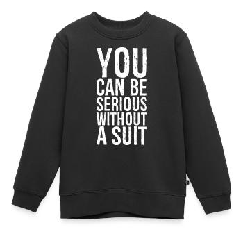 Sie können auch ohne Anzug ernst sein - Kinder Premium Organic Sweatshirt - Schwarz - Vorne - AI Model Kid Female (0cm)