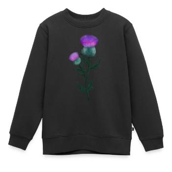 Distel Bearbeiten 1 - Kinder Premium Organic Sweatshirt - Schwarz - Vorne - AI Model Kid Female (0cm)