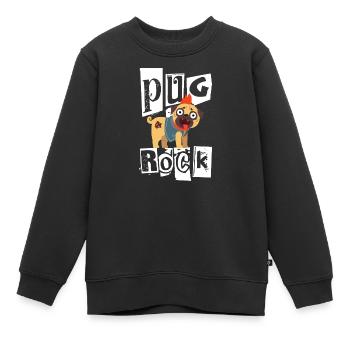 Carlin Rock Punk Carlin Chien Mohawk Punk Rock Punk - Sweat Premium enfant bio - noir - Devant - AI Model Kid Female (0cm)