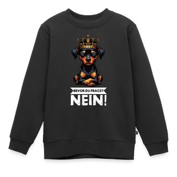 Avant de demander à Miniature Pinscher Pinscher Pinscher Fan - Sweat Premium enfant bio - noir - Devant - AI Model Kid Female (0cm)