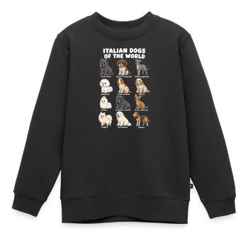 Italienische Hunderassen Niedliche Hunde - Kinder Premium Organic Sweatshirt - Schwarz - Vorne - AI Model Kid Female (0cm)