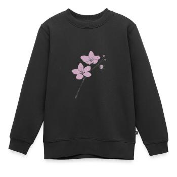 Fleur de cerisier - Sweat Premium enfant bio - noir - Devant - AI Model Kid Female (0cm)