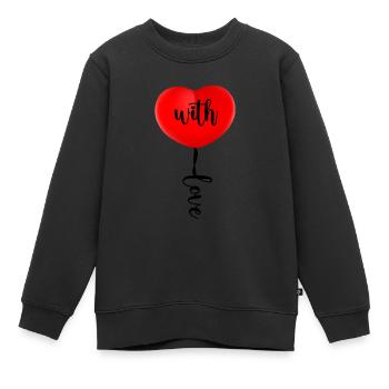 with love - Kinder Premium Organic Sweatshirt - Schwarz - Vorne - AI Model Kid Female (0cm)