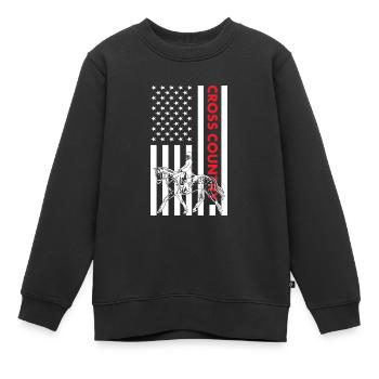 Rider Us Flag Cross Country - Kinder Premium Organic Sweatshirt - Schwarz - Vorne - AI Model Kid Female (0cm)