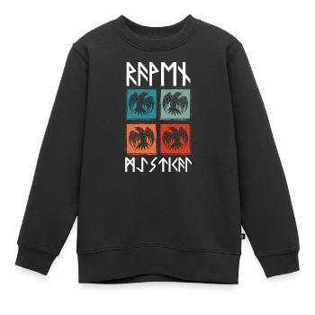 Poète corbeau noir Munin - Sweat Premium enfant bio - noir - Devant - AI Model Kid Female (0cm)