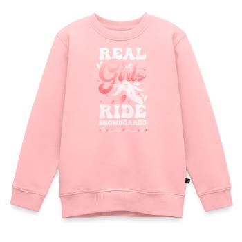 Snowboarder Sports Extrêmes - Sweat Premium enfant bio - rose - Devant - AI Model Kid Female (0cm)