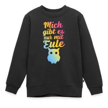 oiseau de nuit hibou hibou oiseau - Sweat Premium enfant bio - noir - Devant - AI Model Kid Female (0cm)