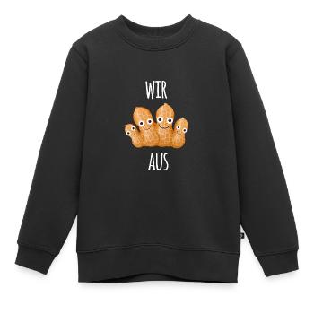 Erdnuss, Erdnüsse,Flip, ausflippen - Kinder Premium Organic Sweatshirt - Schwarz - Vorne - AI Model Kid Female (0cm)