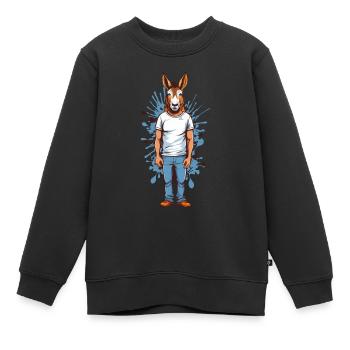 Homme âne - Sweat Premium enfant bio - noir - Devant - AI Model Kid Female (0cm)
