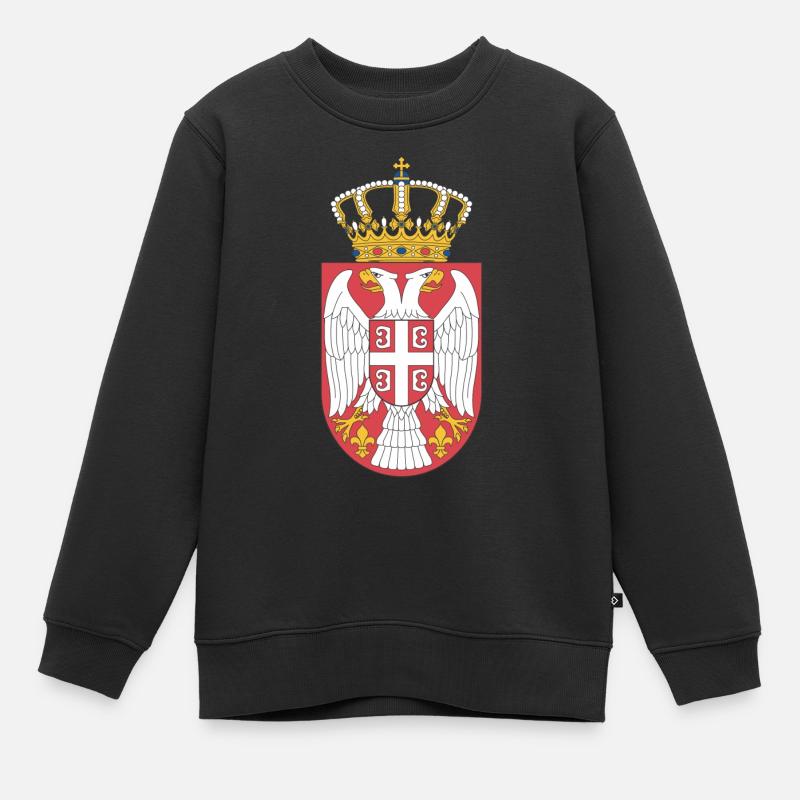 Serbien (Militärwappen) - Kinder Premium Organic Sweatshirt - Schwarz