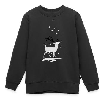 Rentierschlitten im Schnee - Kinder Premium Organic Sweatshirt - Schwarz - Vorne - AI Model Kid Female (0cm)