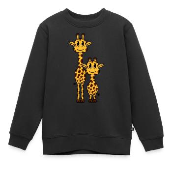 2 Giraffes Mom Daddy Family Young Child Animals - Kids Premium Organic Sweatshirt - black - Front - AI Model Kid Female (0cm)
