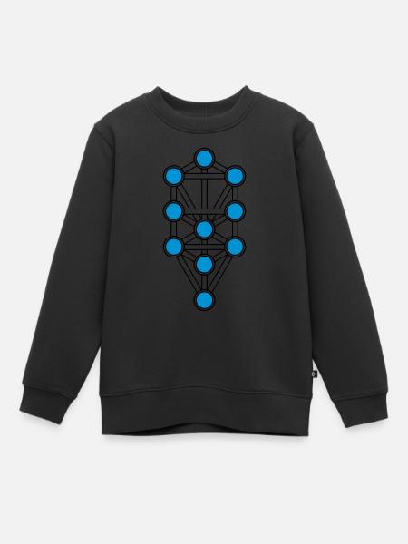 Tree of Life, Sephiroth, Creation Levels, Kabbalah - Sweatshirt Premium barn ekologisk - svart