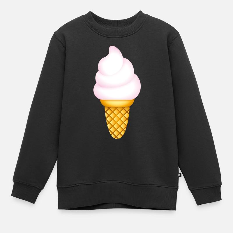 Smiley Icecream - Sweat Premium enfant bio - noir