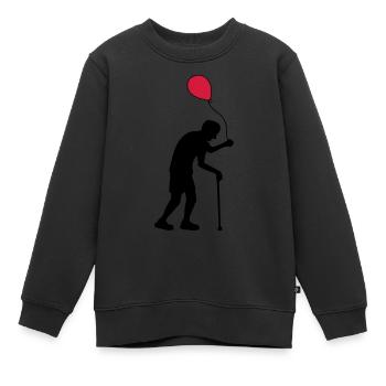 Opa mit Luftballon - Kinder Premium Organic Sweatshirt - Schwarz - Vorne - AI Model Kid Female (0cm)