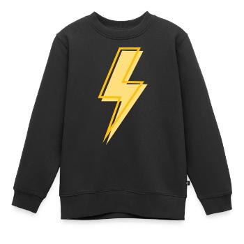 Eclair jaune - Sweat Premium enfant bio - noir - Devant - AI Model Kid Female (0cm)