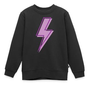 Eclair violet clair - Sweat Premium enfant bio - noir - Devant - AI Model Kid Female (0cm)