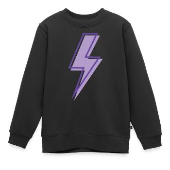 Eclair violet - Sweat Premium enfant bio - noir - Devant - AI Model Kid Female (0cm)