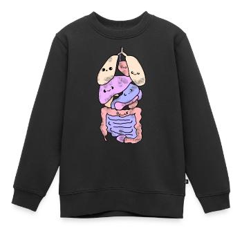 Organes Anatomie biologie - Sweat Premium enfant bio - noir - Devant - AI Model Kid Female (0cm)