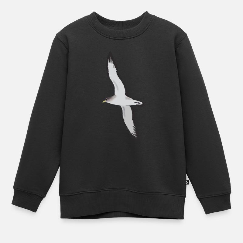 Puffin cendré - Sweat Premium enfant bio - noir