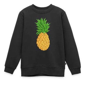 Ananas - Sweat Premium enfant bio - noir - Devant - AI Model Kid Female (0cm)