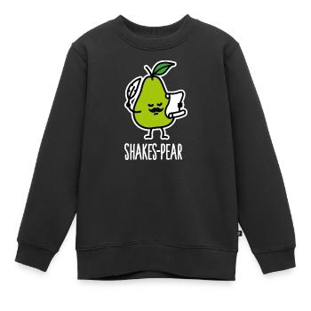 Shakes-Pear, Lustige Shakespeare Wortspiel Birne - Kinder Premium Organic Sweatshirt - Schwarz - Vorne - AI Model Kid Female (0cm)