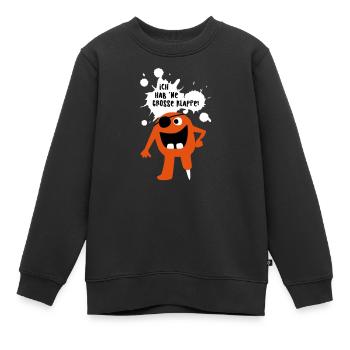 Monster große Klappe Großmaul Comic coole Quotes - Kinder Premium Organic Sweatshirt - Schwarz - Vorne - AI Model Kid Female (0cm)