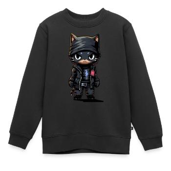 Voleur de chats 2 - Sweat Premium enfant bio - noir - Devant - AI Model Kid Female (0cm)