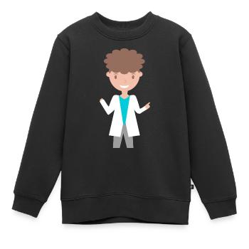 Person Illustratiert (Malte) - Kinder Premium Organic Sweatshirt - Schwarz - Vorne - AI Model Kid Female (0cm)