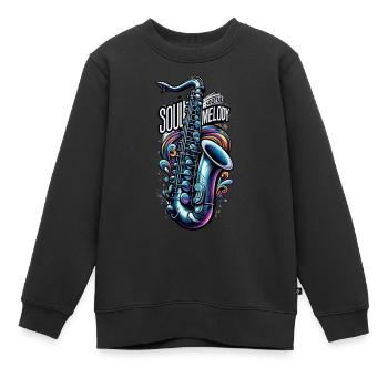 Sax Soul - Kinder Premium Organic Sweatshirt - Schwarz - Vorne - AI Model Kid Female (0cm)