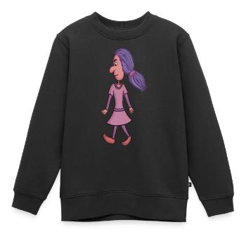 The Nose Family - Kids Premium Organic Sweatshirt - black - Front - AI Model Kid Female (0cm)