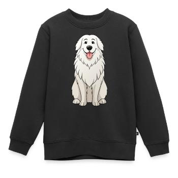 Sérénité des Grandes Pyrénées Art Numérique - Sweat Premium enfant bio - noir - Devant - AI Model Kid Female (0cm)